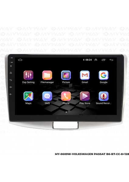 Vw Passat B6-B7-Cc Android Multimedya Carplay Navigasyon Ekran - 8gb RAM+128 GB HDD - Myway