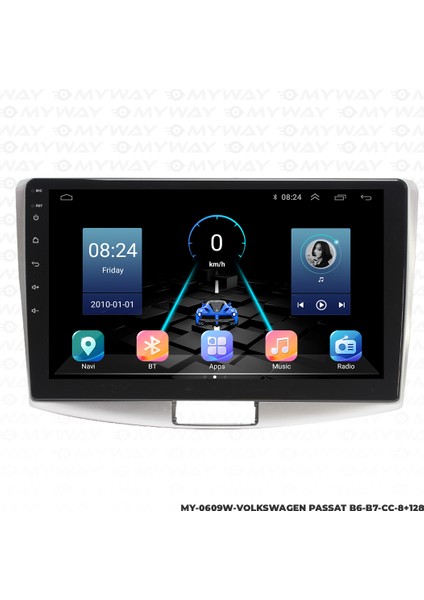 Vw Passat B6-B7-Cc Android Multimedya Carplay Navigasyon Ekran - 8gb RAM+128 GB HDD - Myway