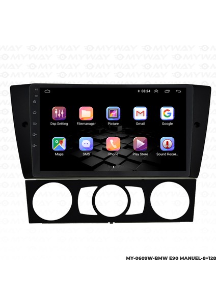 Bmw E90 Android Multimedya Carplay Navigasyon Ekran - 8gb RAM+128 GB HDD - Myway