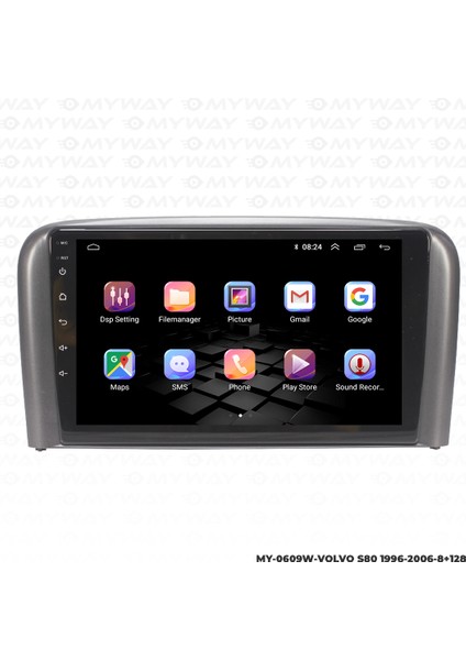 Volvo S80 Android Multimedya Carplay Navigasyon Ekran - 8gb RAM+128 GB HDD - Myway