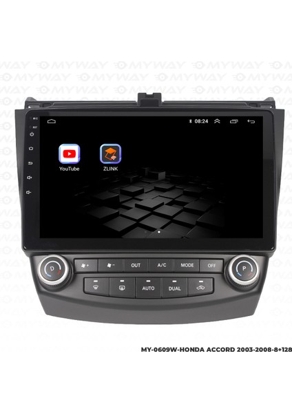Honda Accord Android Multimedya Carplay Navigasyon Ekran - 8gb RAM+128 GB HDD - Myway