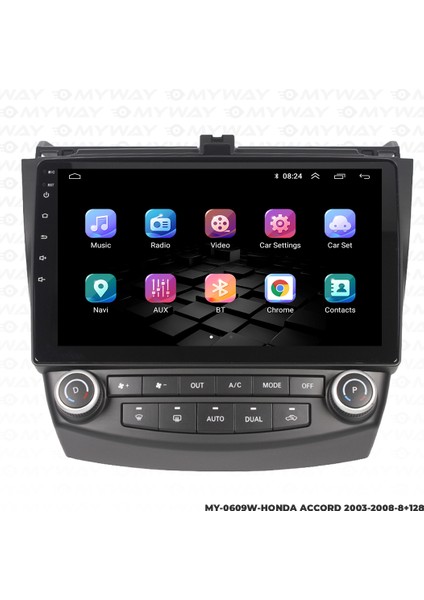 Honda Accord Android Multimedya Carplay Navigasyon Ekran - 8gb RAM+128 GB HDD - Myway
