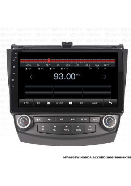 Honda Accord Android Multimedya Carplay Navigasyon Ekran - 8gb RAM+128 GB HDD - Myway