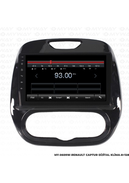 Renault Captur Android Multimedya Carplay Navigasyon Ekran - 8gb RAM+128 GB HDD - Myway