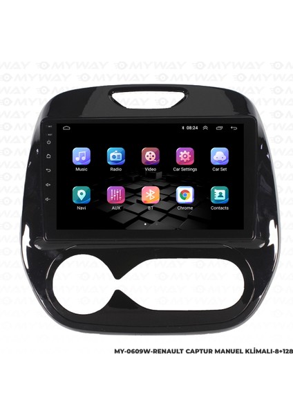 Renault Captur Android Multimedya Carplay Navigasyon Ekran - 8gb RAM+128 GB HDD - Myway