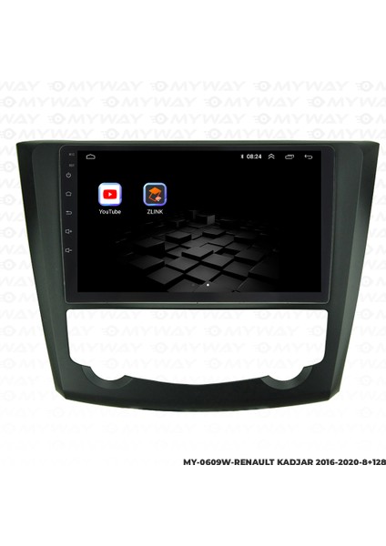 Renault Kadjar Android Multimedya Carplay Navigasyon Ekran - 8gb RAM+128 GB HDD - Myway