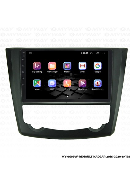 Renault Kadjar Android Multimedya Carplay Navigasyon Ekran - 8gb RAM+128 GB HDD - Myway