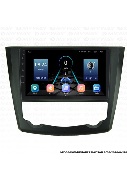 Renault Kadjar Android Multimedya Carplay Navigasyon Ekran - 8gb RAM+128 GB HDD - Myway