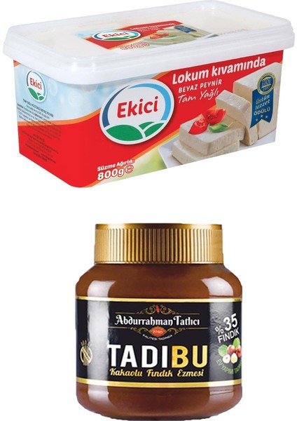 Abdurrahman Tatlıcı Tadıbu 330 gr +  Ekici Tam Yağlı Lokum Kıvamında Beyaz Peynir 800 gr