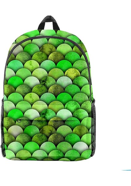 YY Store 3D Basılı Öğrenci Sırt Çantası Yeşil (Yurt Dışından)