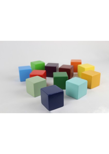 Aliwooden 12 Li Renkli Büyük Küp (5cm)