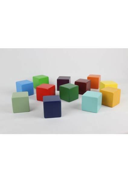 Aliwooden 12 Li Renkli Büyük Küp (5cm)