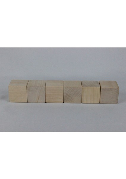 Aliwooden 6 Lı Renkli Büyük Küp (5 Cm)