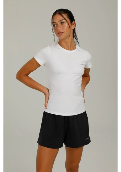 Basıc Modal C Neck Beyaz Kadın Kısa Kol T-Shirt W-CT131