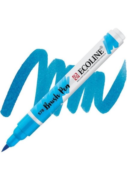 Ecoline Brush Pen Fırça Uçlu Kalem 578 Sky Blue Cyan