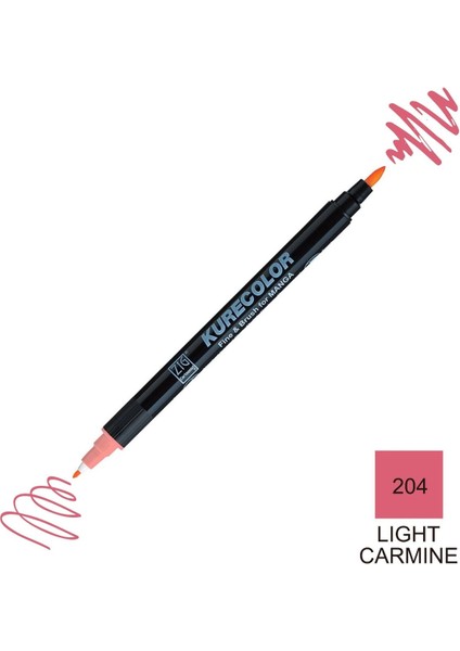 Kurecolor Mangaka Fine&brush Çift Taraflı Kalem CNKC-2200 No 204 Light Carmine