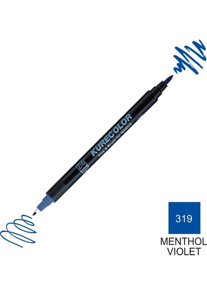 Kurecolor Mangaka Fine&brush Çift Taraflı Kalem CNKC-2200 No 319 Menthol Violet
