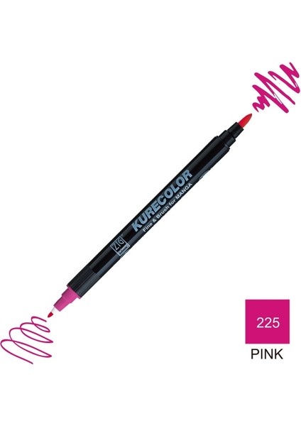 Kurecolor Mangaka Fine&brush Çift Taraflı Kalem CNKC-2200 No 225 Pink