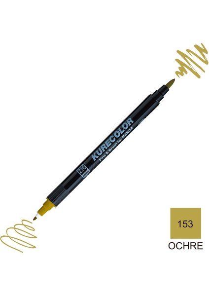 Kurecolor Mangaka Fine&brush Çift Taraflı Kalem CNKC-2200 No 153 Ochre