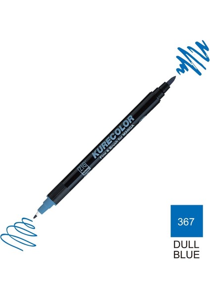 Kurecolor Mangaka Fine&brush Çift Taraflı Kalem CNKC-2200 No 367 Dull Blue