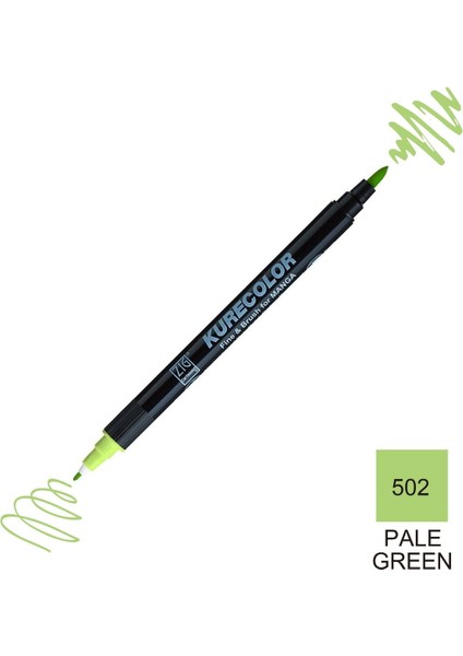 Kurecolor Mangaka Fine&brush Çift Taraflı Kalem CNKC-2200 No 502 Pale Green