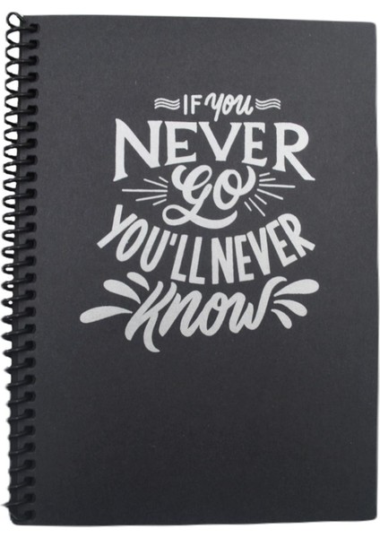 14X20 Siyah Yapraklı Defter Spiralli 40 Yaprak