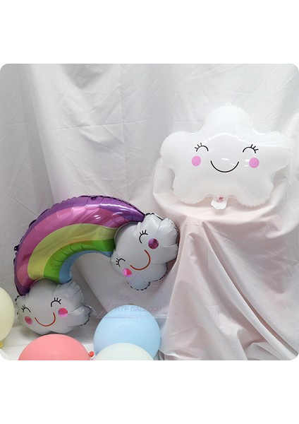 Gökkuşağı Bulut Konsepti Doğum Günü Parti Kutlama Seti fiyatları