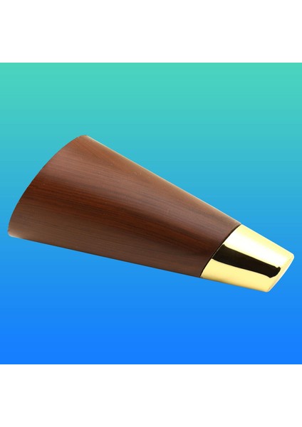Konik Lüks Mobilya Sehpa Tv Ünitesi Koltuk Ayağı 12 Cm Kahverengi Ahşap Desenli Gold Ayakları