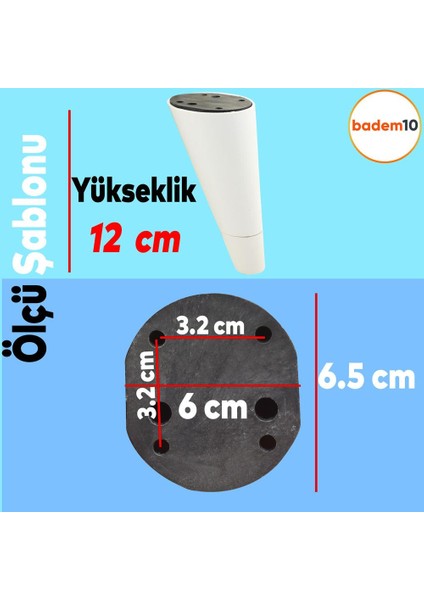 Konik 12 Cm Beyaz Mobilya Kanepe Tv Ünitesi Komidin Komodin Berjer Koltuk Ayağı Ayakları fırsatları