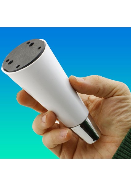 Konik Lüks Mobilya Kanepe Sehpa Tv Ünitesi Koltuk Ayağı 12 Cm Beyaz Krom Ayakları