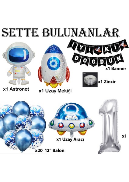 Uzay Konsepti Doğum Günü Parti Kutlama Seti fiyatları