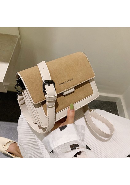 Manyetik Tokalı Kadın Küçük Kare Çanta Fermuarlı Iç Cep Crossbody Çanta (Yurt Dışından)