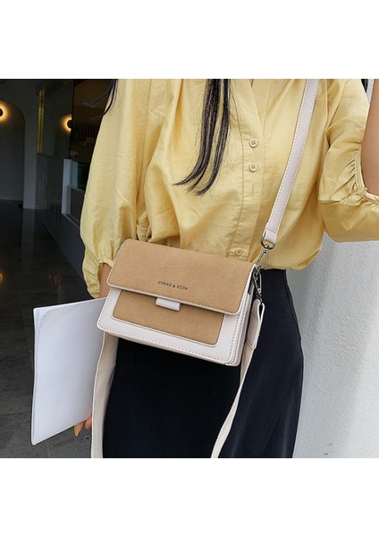 Manyetik Tokalı Kadın Küçük Kare Çanta Fermuarlı Iç Cep Crossbody Çanta (Yurt Dışından)