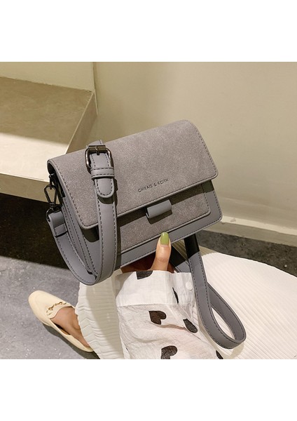 Manyetik Tokalı Kadın Küçük Kare Çanta Fermuarlı Iç Cep Crossbody Çanta (Yurt Dışından)