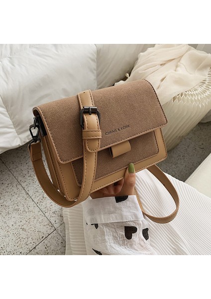 Manyetik Tokalı Kadın Küçük Kare Çanta Fermuarlı Iç Cep Crossbody Çanta (Yurt Dışından)