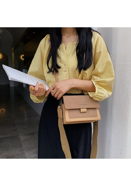 Manyetik Tokalı Kadın Küçük Kare Çanta Fermuarlı Iç Cep Crossbody Çanta (Yurt Dışından)