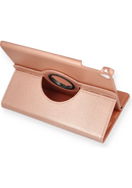 iPad 5 Air 9.7 Kılıf 360 Tablet Dönerli Kılıf - Rose Gold