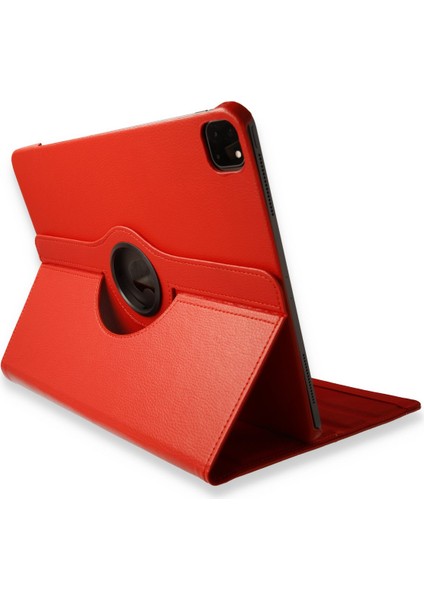 Happycase iPad Pro 12.9 (2018) Kılıf 360 Tablet Dönerli  Kılıf - Kırmızı