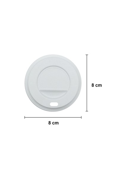 8 Oz Beyaz Kapaklı Tutamaçlı Karton Bardak Latte Kahve Kağıt Bardak Sleeve 250 ml 100'lü
