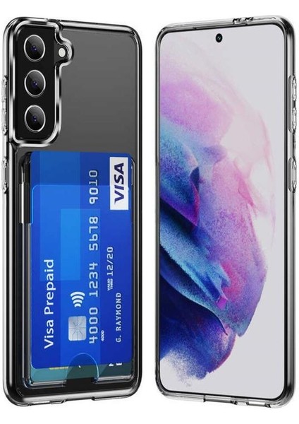 Galaxy S23 Plus Kılıf Kartlıklı Tasarım Lüx Sert Şeffaf Silikon
