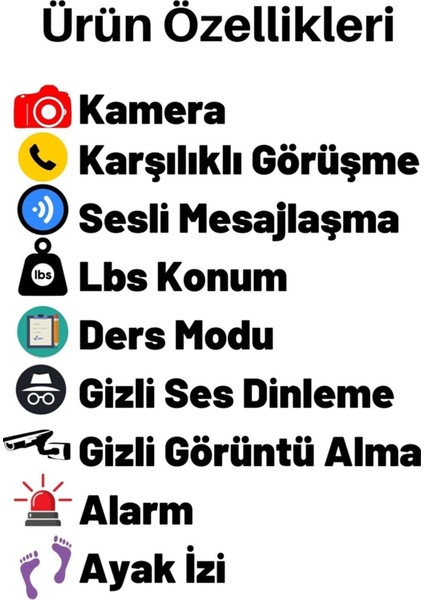 Q19 Akıllı Çocuk Takip Saati Sim Kartlı Arama, Kameralı, Gizli Dinleme Özellikli