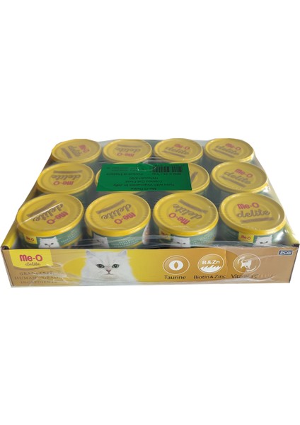 Me-O Delite Tahılsız Ton Balıklı Sebzeli Jöleli Yetişkin Kedi Konservesi 80 gr - 24 Adet