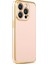 Case 4U Apple iPhone 14 Pro Max Kılıf Kamera Korumalı Yumuşak Pastel Altın Kenar Bark Kapak Rose Gold 1