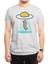 Breakfast Egg Bacon Ufo Sci Fi Beyaz Spor Tişört 2