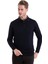 Lacivert Regular Fit Düz Polo Yaka Yünlü Klasik Triko Kazak 2