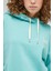 Loose Fit Rahat Kesim Kapüşonlu Yaka Yeşil Sweatshirt 2