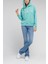 Loose Fit Rahat Kesim Kapüşonlu Yaka Yeşil Sweatshirt 3