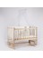 Full Organik Ahşap Beşik Anne Yanı Sallanır Beşik 60X120CM+BEYAZ Uyku Set+Yatak 1