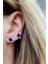 Sky Diamond Blue Creative Sapphire 925ayar Gümüş Tek Taş Küpe 1