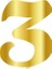 Pleksi Çubuksuz Rakam 6 cm Altın - 3 1